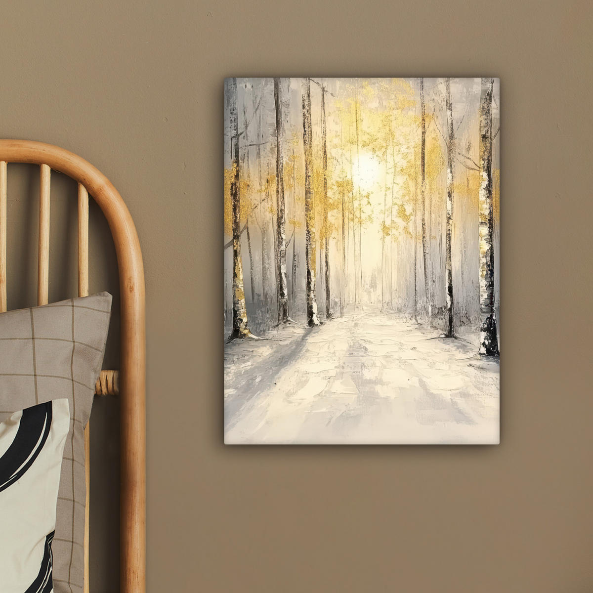 LEINWANDBILD Winter - Abstrakt - Schnee - Natur - Sonne 30x40 cm - Grau, Textil (30/40cm) - MuchoWow