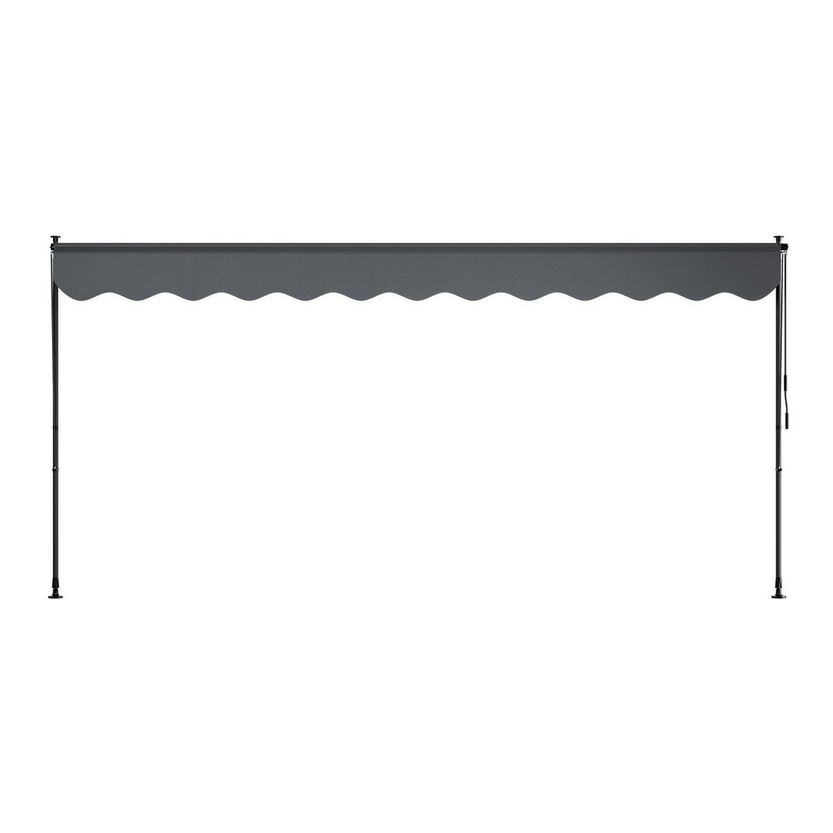 KLEMMMARKISE Kapstadt grau 400x120 cm - Grau, Textil (400/200/120cm) - Juskys