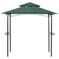 ZAHRADNÍ PAVILON Ocel tmavě zelený 240/148 cm Naro - černá/zelená barva, kov (240/245/148cm) - Beliani