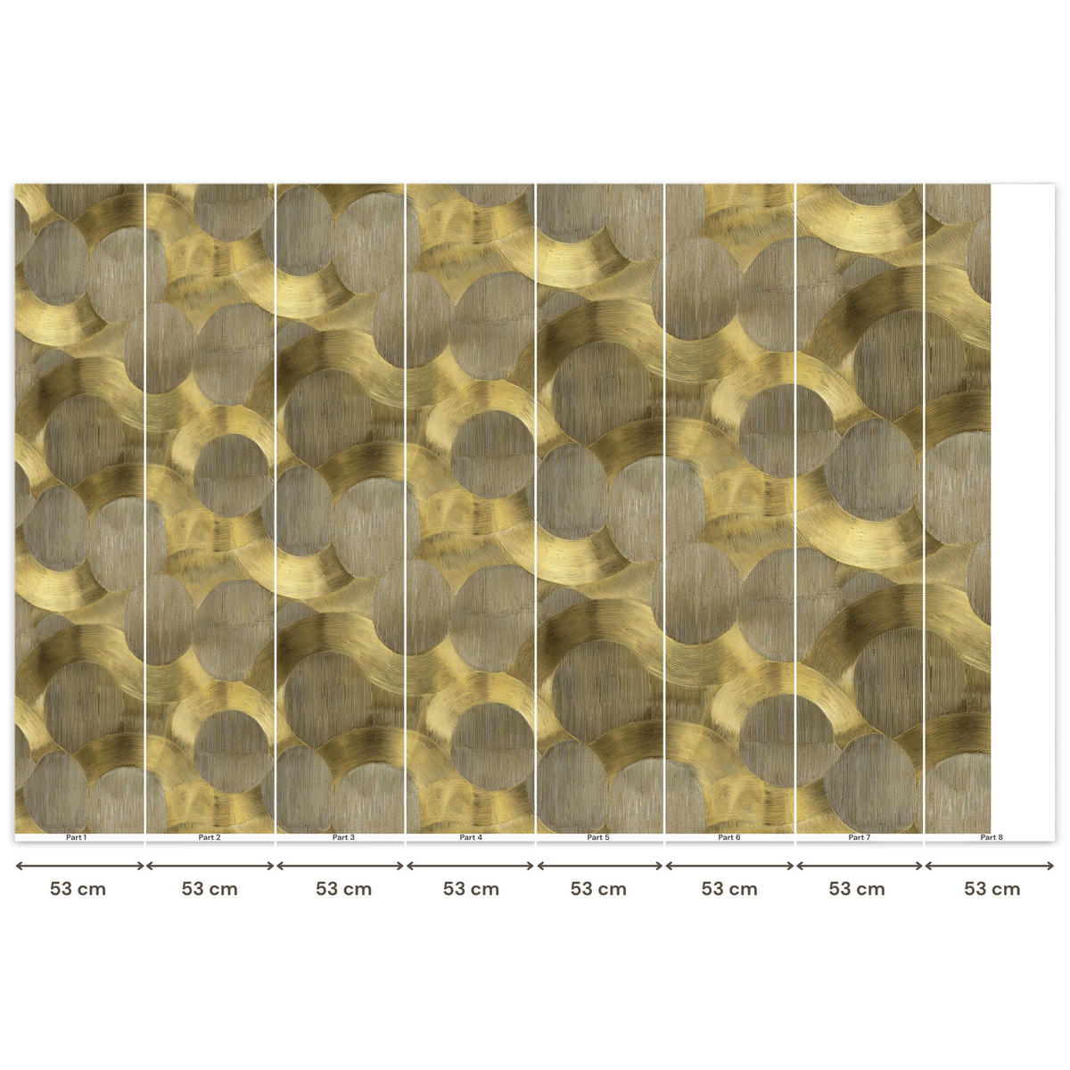 TAPETE - Modern - Geometrisch - Gold - 400x260 cm - Goldfarben, Papier (400/260cm) - OnlyWow