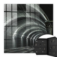 SCHLÜSSELBOX Schwarz 30x30 cm- Türöffnung nach rechts - Eisenbahntunnel - Grau, Metall (30/30/5cm) - TULUP