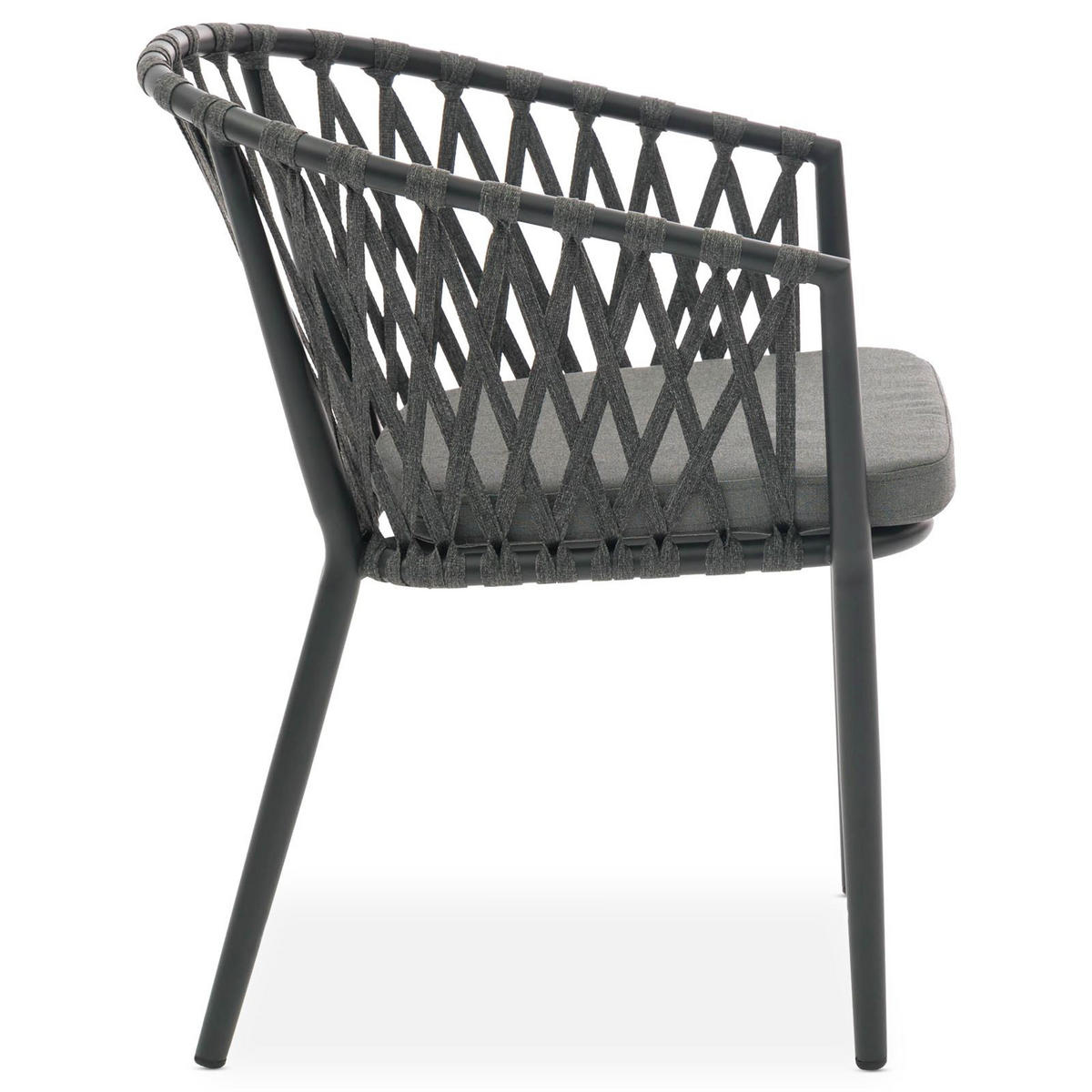 GARTENSTÜHLE SUNNY 6ER-SET - Grau, Textil/Metall (56/78/62cm) - IDIMEX