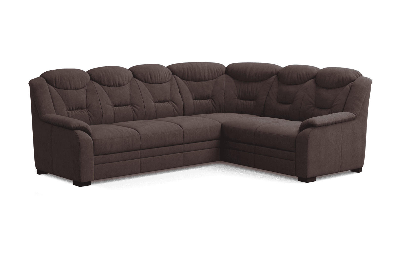 ECKSOFA mit Schlaffunktion und Bettkasten – weiches Chenille-Gewebe - Rotbraun/Dunkelbraun, Holz/Kunststoff (211/263cm) - Cotta