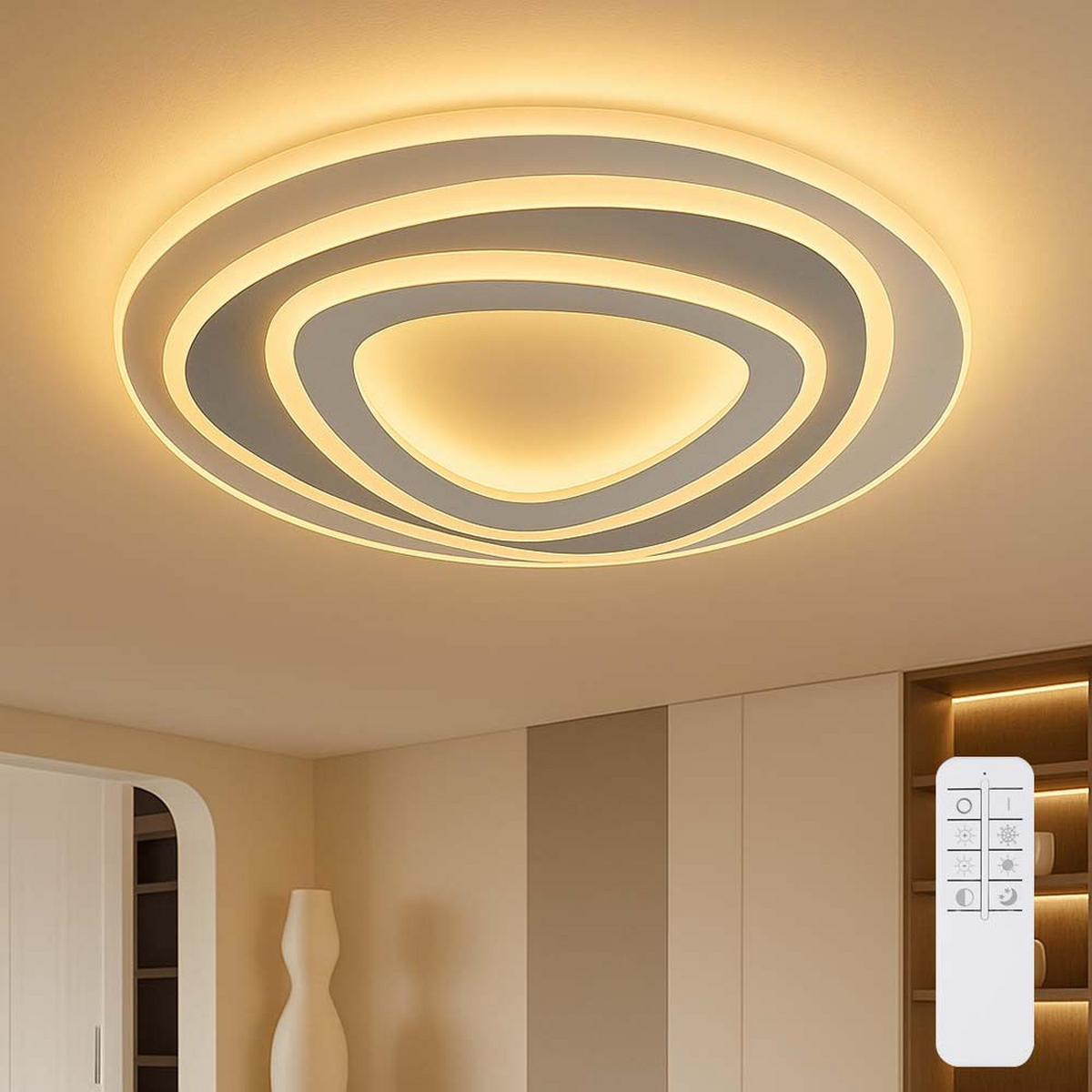 LED DECKENLEUCHTE Sabatino Weiß - Weiß, Metall (50/50/6cm) - Globo Lighting