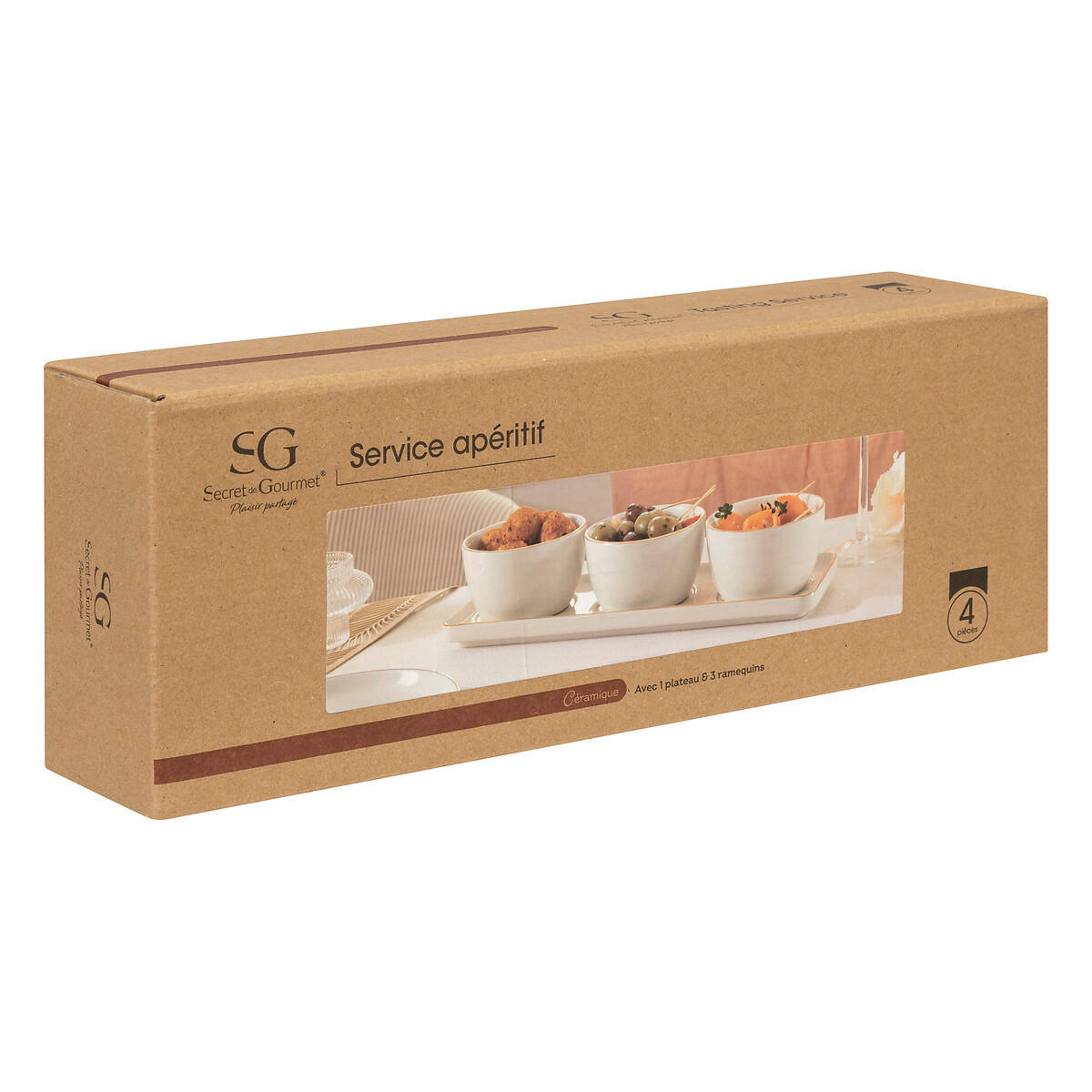 SNACKSCHALEN mit Teller Arya Weiß 9,5/5,5/9,5 cm - Weiß, Keramik (5.5/9.5/9.5cm) - Secret de Gourmet