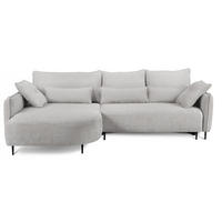 ECKSOFA Oblivio Hellgrau Chenille - Hellgrau/Schwarz, Textil/Metall (285/200cm) - Selsey