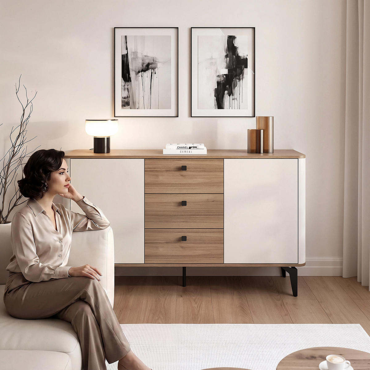 KOMMODE BELLAGIO - Kaschmir, Holzwerkstoff (140.1/140.1/40.2cm) - Idohome