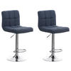 BARHOCKER 2er Set Stoff Blau - Chromfarben/Blau, Textil/Metall (46/94/47cm) - CLP