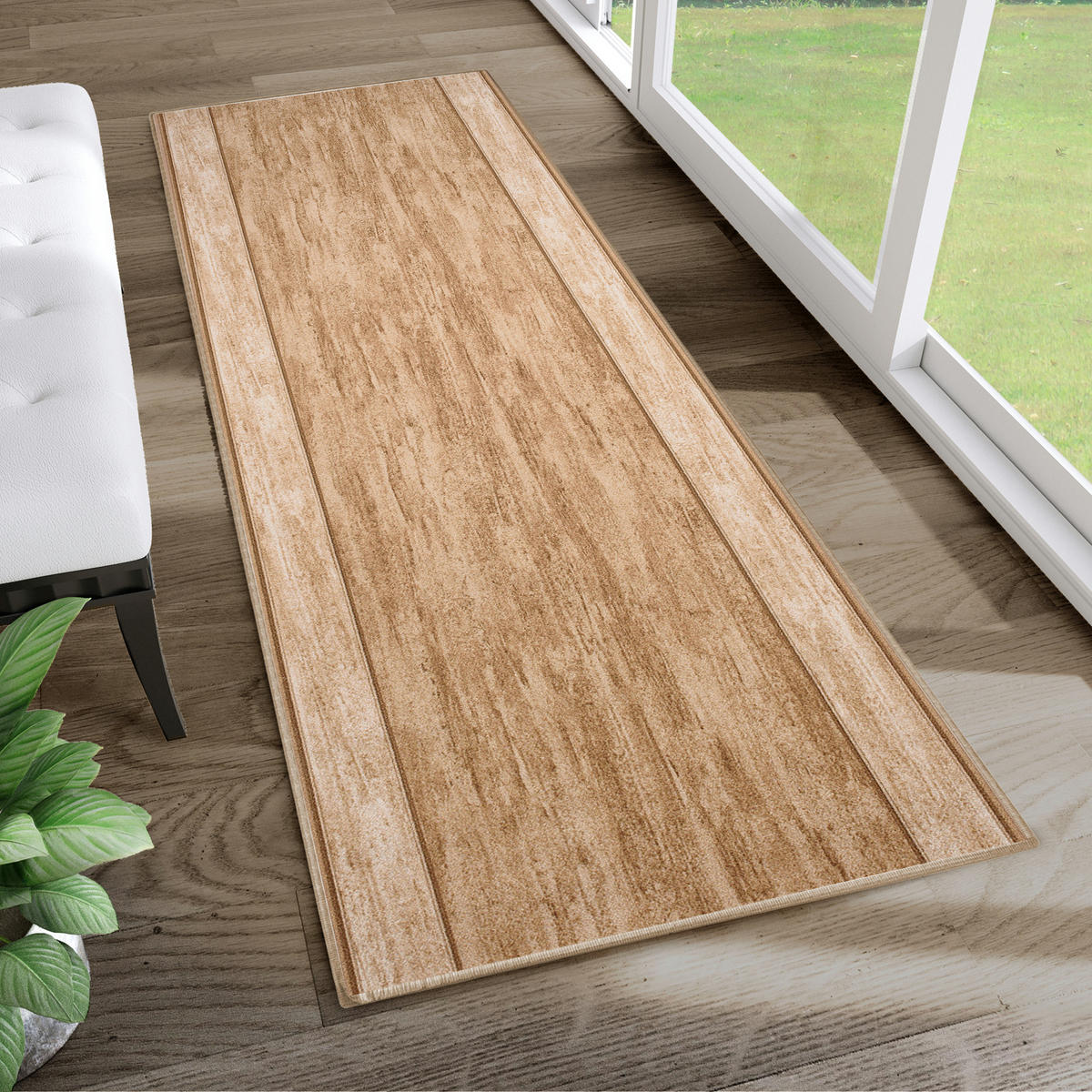 TEPPICHLÄUFER Anti-Rutsch Beige rutschfest Gummiunterlage 100/1400 cm - Beige, Textil (100/1400cm) - Tapiso