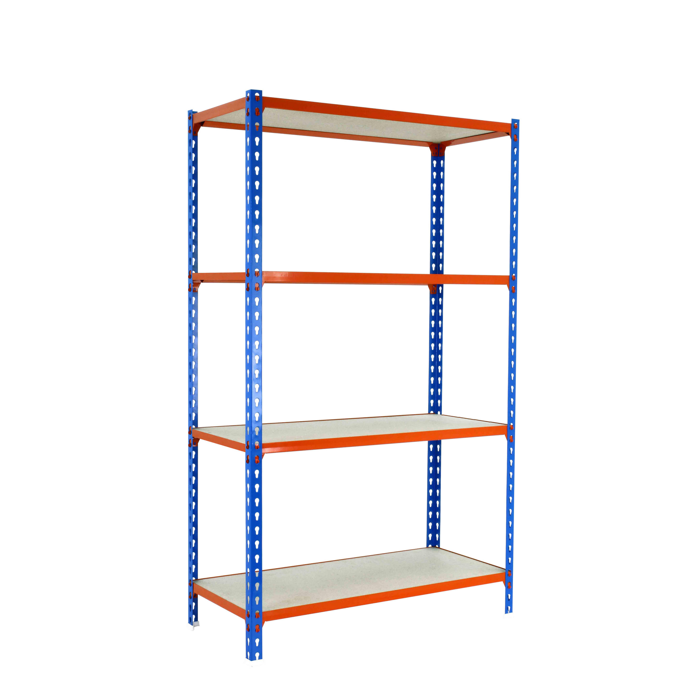 SCHWERLASTREGAL Mid Muli HxBxT 150 x 120 x 50 cm 4 Fachböden Fachlast 200 kg Blau-Orange - Gelb, Metall (120/150/50cm) - PROREGAL