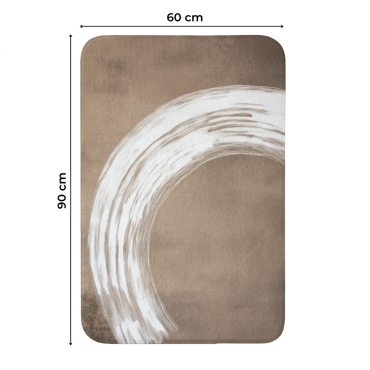 WC PŘEDLOŽKA Barva - hnědá - Japandi 60x90 cm - barva mokka, textil/plast (60/1cm) - OnlyWow