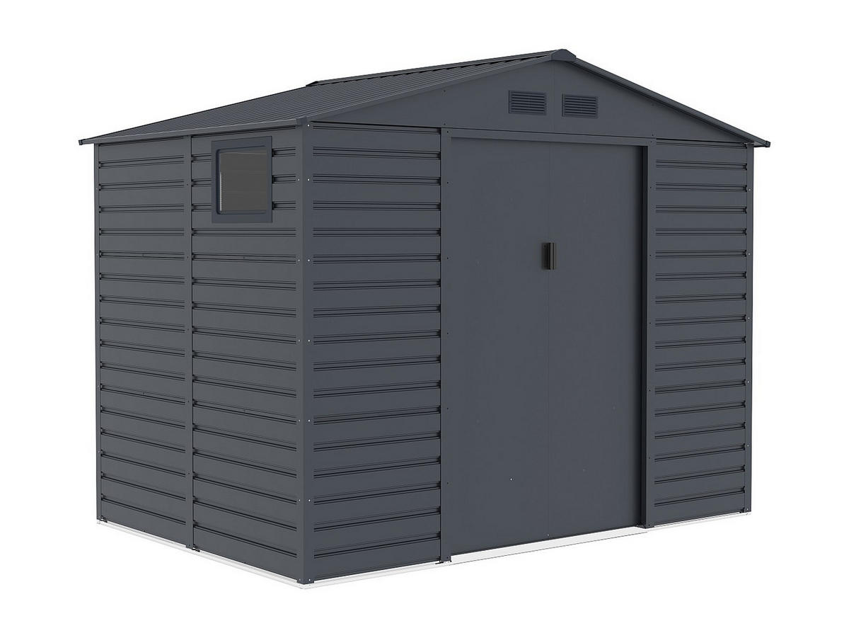 SCHREBERGARTENHAUS - 267 cm x 181 cm - metall - anthrazitgrau Adelmo - Anthrazit, Metall (267/221/181cm) - Vente-Unique