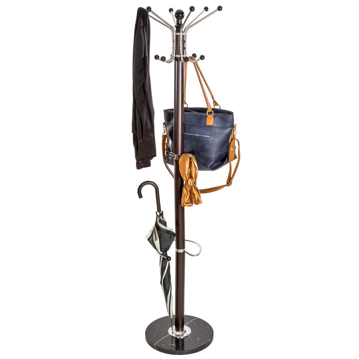 GARDEROBENSTÄNDER, 40 x 170 cm, schwarz/braun - Schwarz/Braun, Metall (40/140/40cm) - tectake