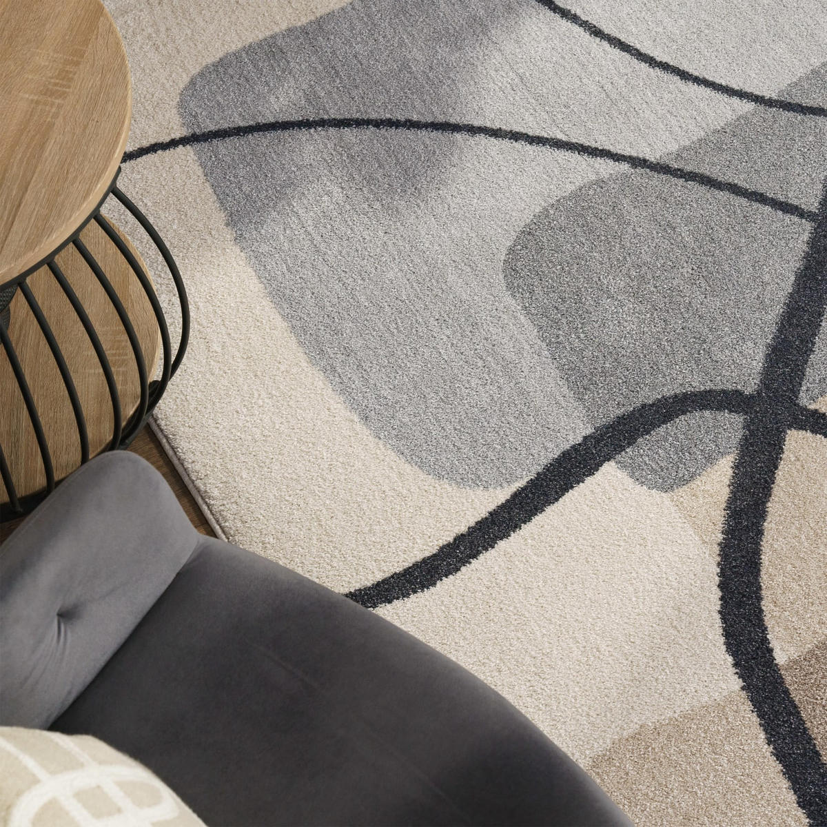 KURZFLORTEPPICH, abstrakt, aus Polypropylen, Creme, 240 x 340 cm - Beige, Textil (340/240cm) - KADIMA DESIGN