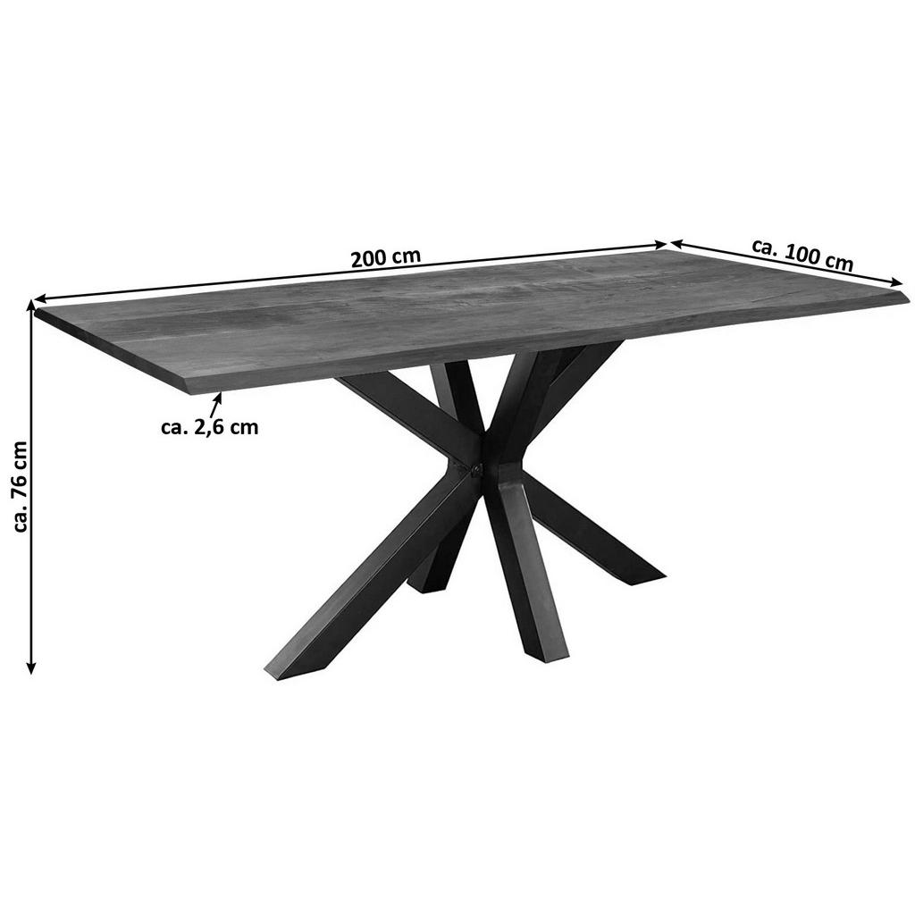 Thumbnail - SAM Esstisch, Braun, Holz, Echtholz,Akazie, Rechteckig,Quadratisch, Sternfuß, 200x76x100 cm, Esszimmer, Tische, Esstisch...