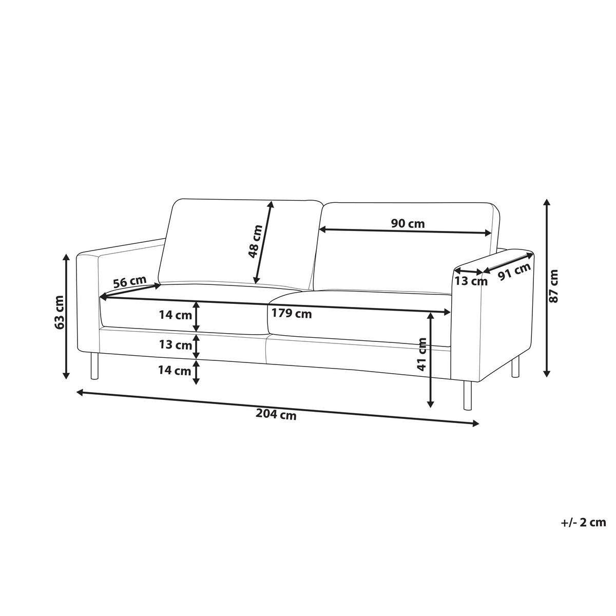 3-SITZER-SOFA Samtstoff Dunkelgrün Savalen - Schwarz/Grün, Textil (204/87/91cm) - Beliani
