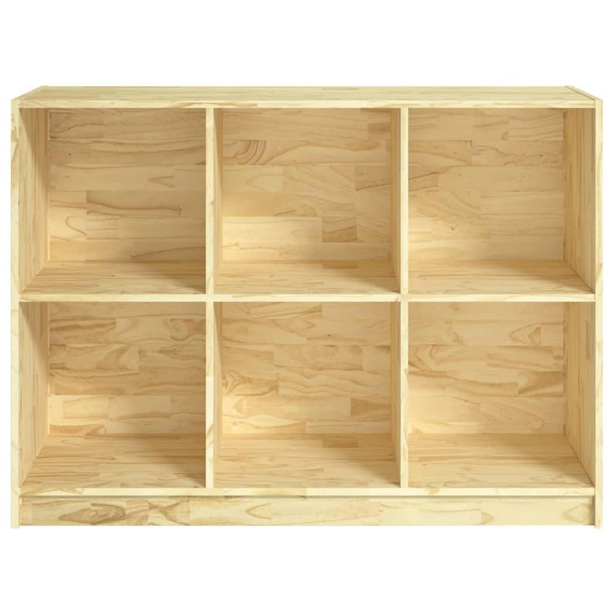 BÜCHERREGAL mit 6 Fächern 104/33/76 cm aus Massivholz Kiefer - Naturfarben, Holz (104/76/33cm) - vidaXL
