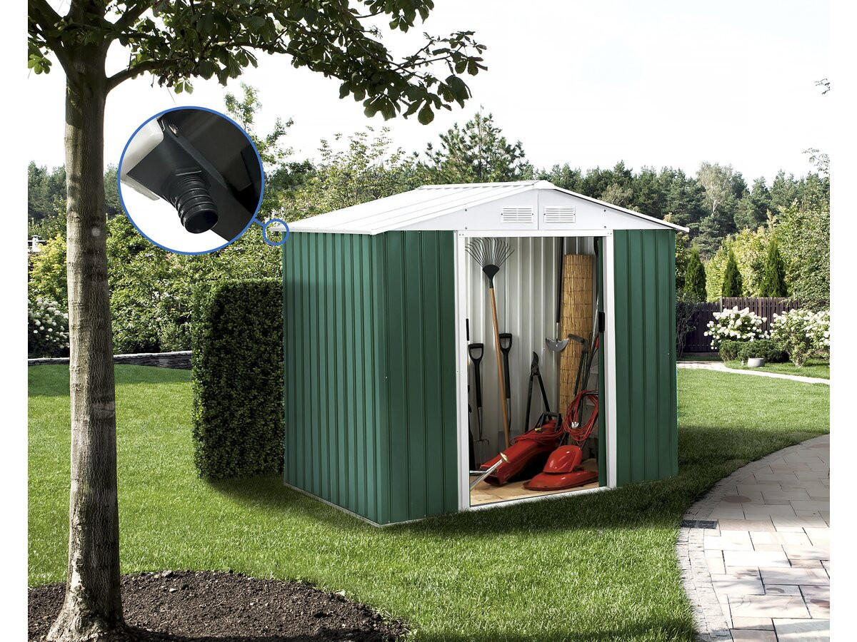 METALL-GARTENHAUS rosas Grün - Grün, Metall (81/203/181cm) - Habitat Garten