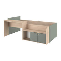 BETTKOMBINATION - 136cm x 203cm - Holzspan - mandelgrün, naturfarben hell - MIVONA - Grün, Holz (203/136cm) - Vente-Unique