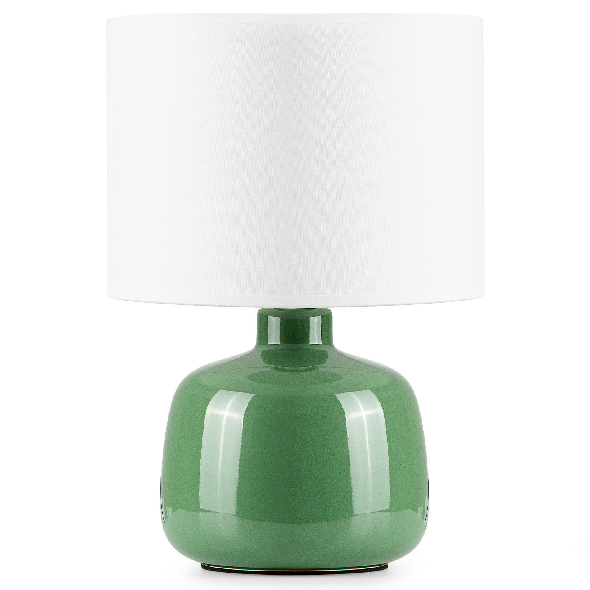 TISCHLAMPE STIVUS, Grün, Weiß - Grün, Keramik/Textil (22/22/31.5cm) - KONSIMO®