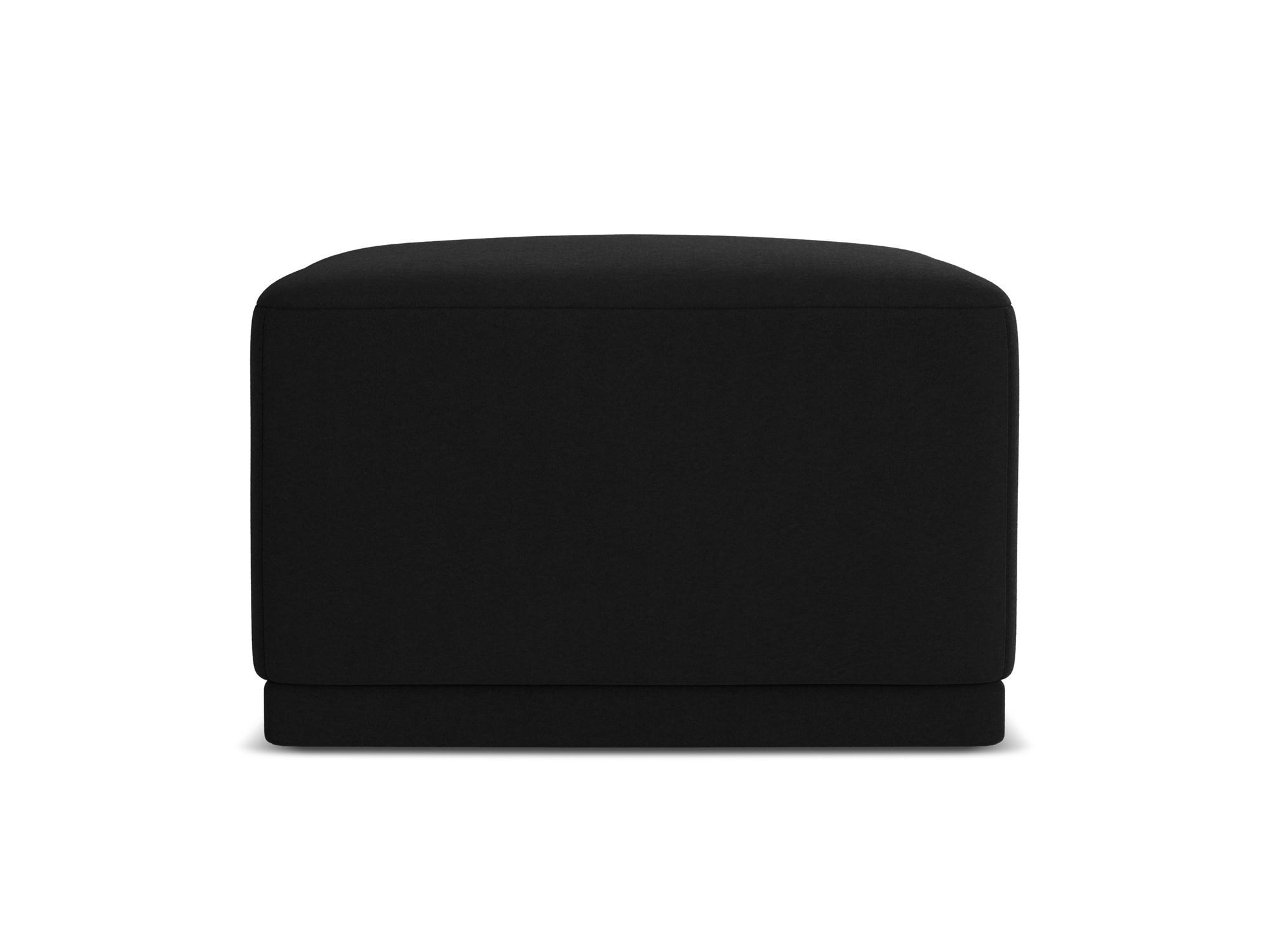 POUF Samt Stoff Schwarz - Schwarz, Kunststoff/Textil (65/40/65cm) - Makamii