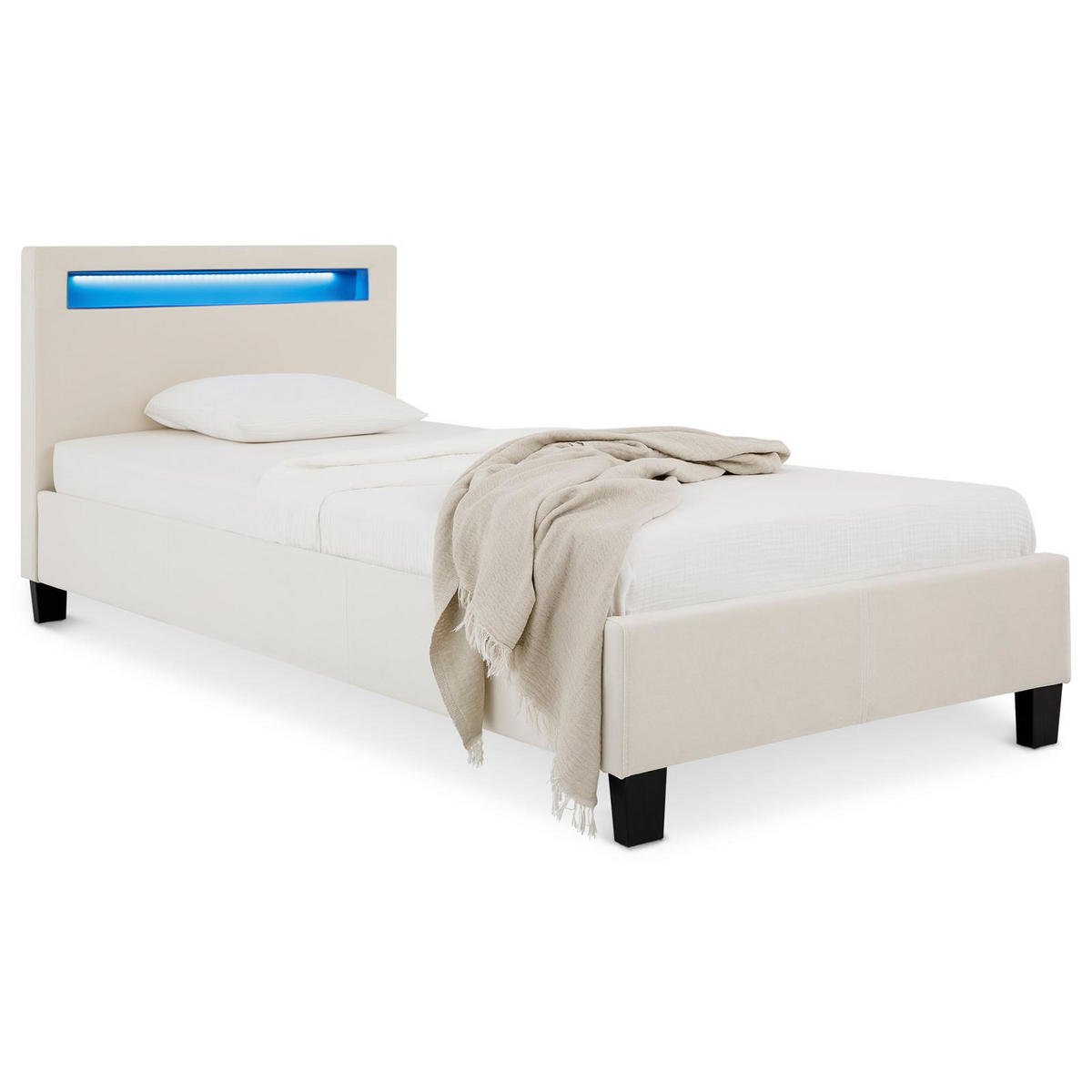 POLSTERBETT BAGO 90X200 CM - Creme, Textil (90/200cm) - IDIMEX