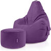 SITZSACK + Hocker "Cozy+Stay" 2er Set - Lila, Textil (70/90/80cm) - Green Bean