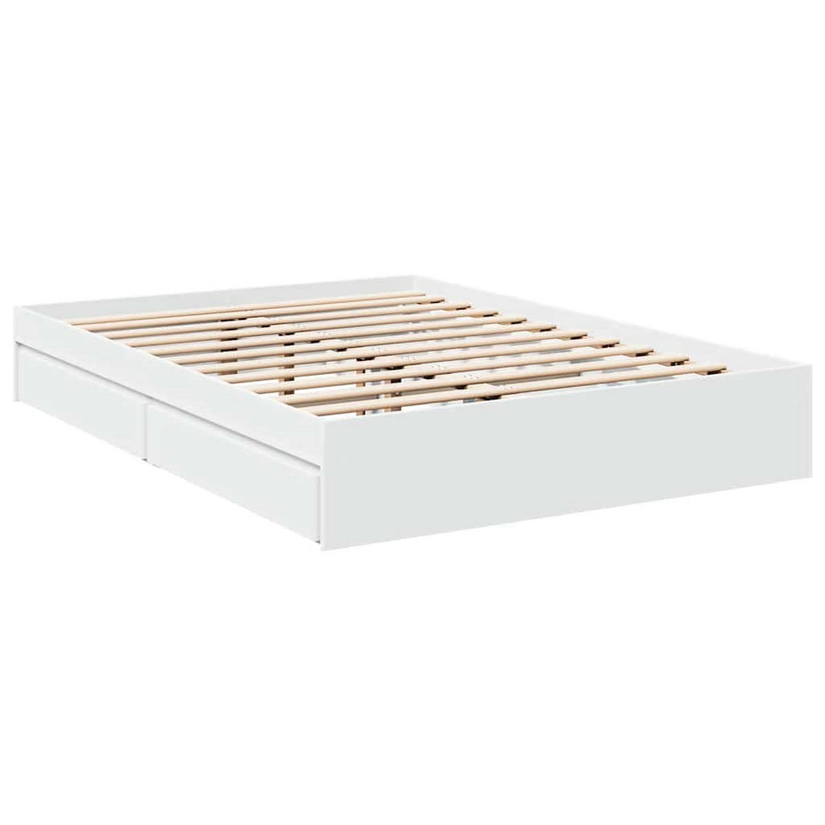 BETTGESTELL Mit Schubladen Weiss 120/200 Cm Holzwerkstoff - Weiß, Holzwerkstoff (120/200cm) - vidaXL