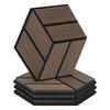 AKUSTIKPANEEL Hexagon Braun 4 Stück - Braun, Holz (30/26/2cm) - Homestyle4u