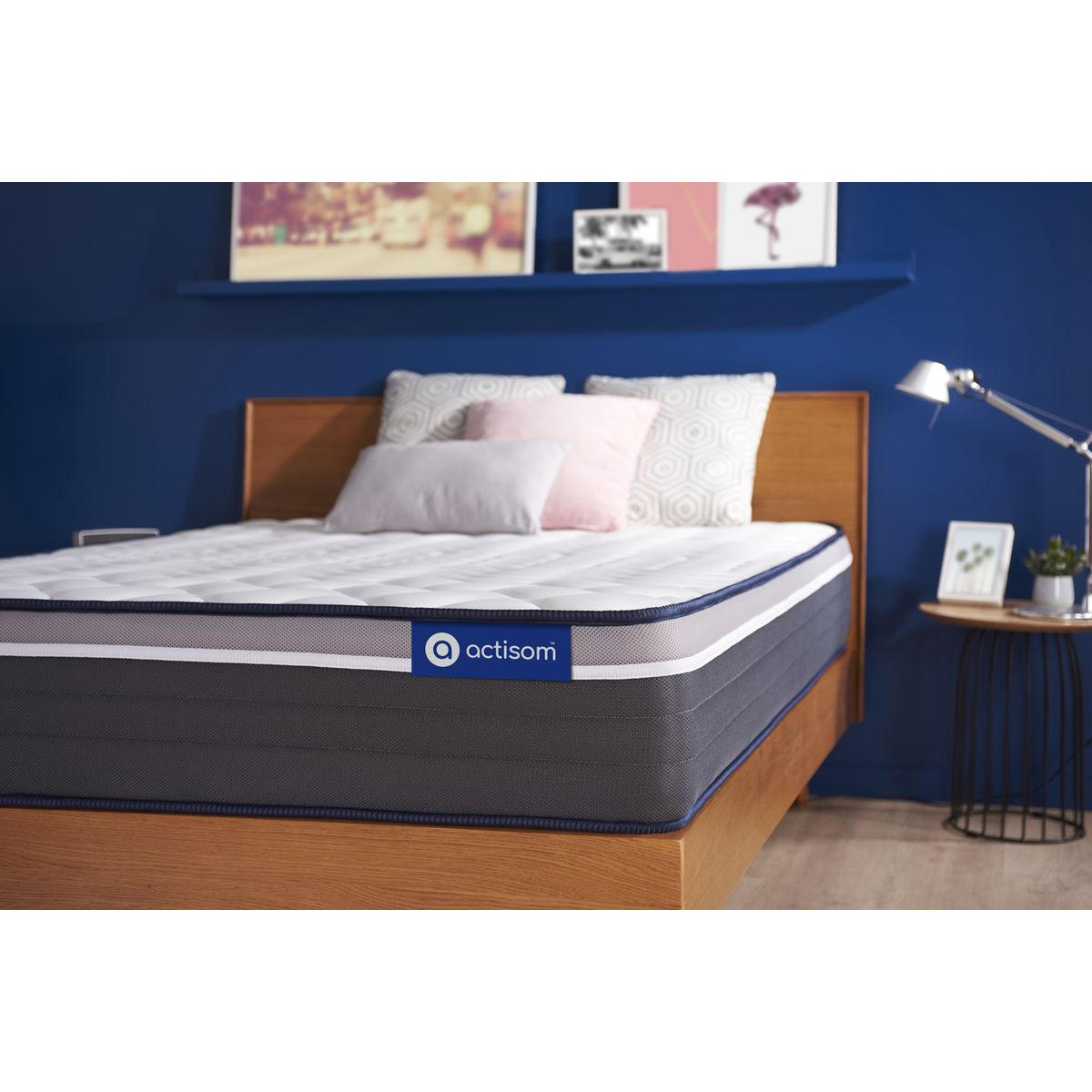 MATRATZE Actiflex plus Taschenfederkern und Memory-Schaum 100 x 220 cm h4 - Weiß, Textil (100/220cm) - ACTISOM