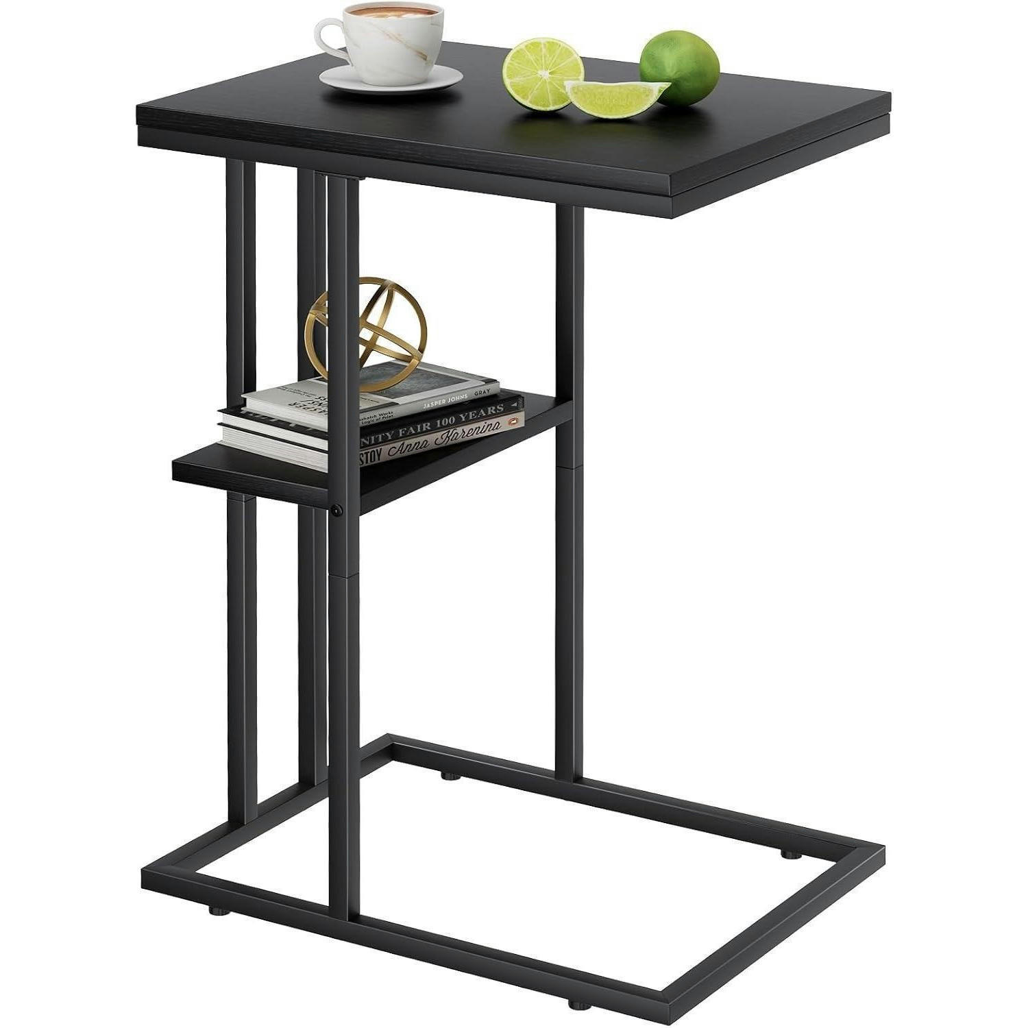 BEISTELLTISCH C-Form Schwarz 40 x 30 x 60 cm - Schwarz, Metall (30/40/60cm)