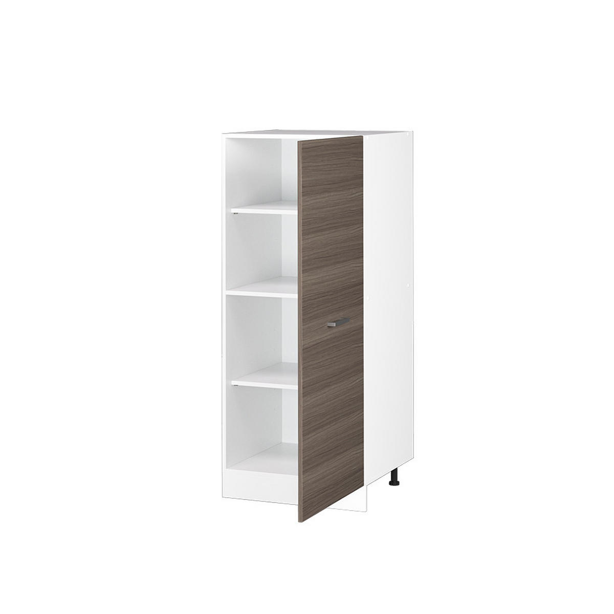 HOCHSCHRANK R-Line Grau 60 cm mit großer Tür - Weiß/Grau, Holzwerkstoff (60/143/57.2cm) - Vicco