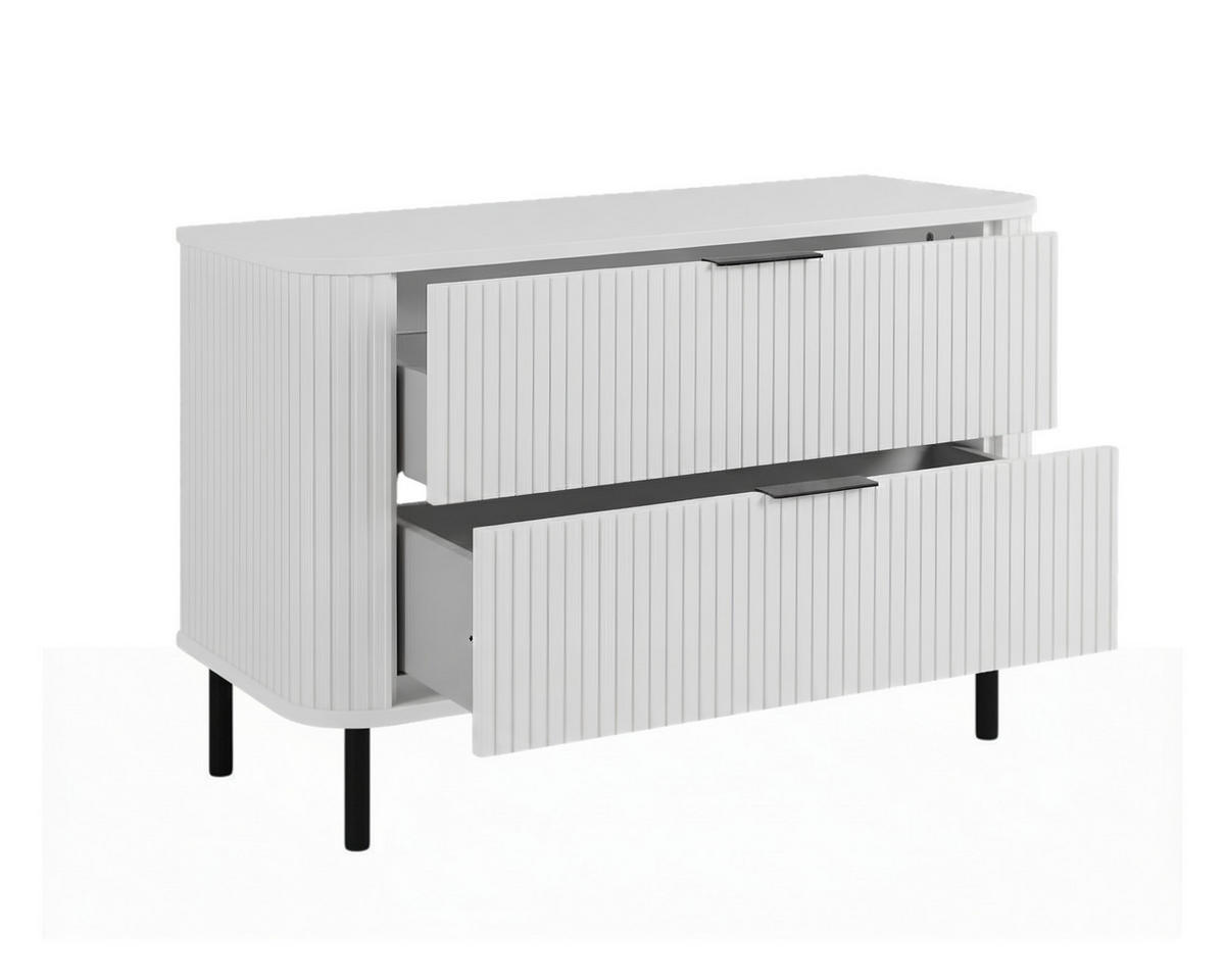 BADEZIMMERSCHRANK : Farbe Weiß, Griff schwarz, Füße schwarz, 100 x 41,5 x 66,7 cm - Schwarz/Weiß, Holzwerkstoff (100/66.7/41.5cm) - 3XE LIVING