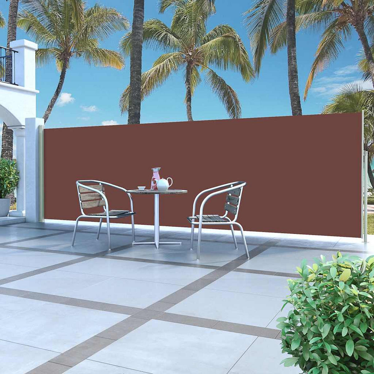 AUSZIEHBARE Seitenmarkise 160x500 cm Braun - Braun, Textil (5/160/500cm) - furnicato