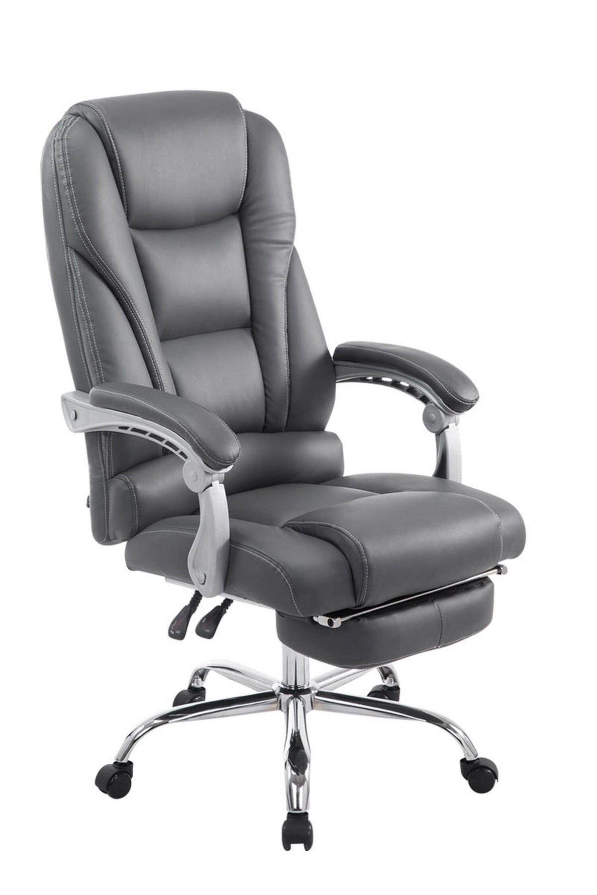 BÜROSTUHL Pacira, Kunstleder Grau - Grau, Textil/Metall (68/127/64cm) - TPFLiving