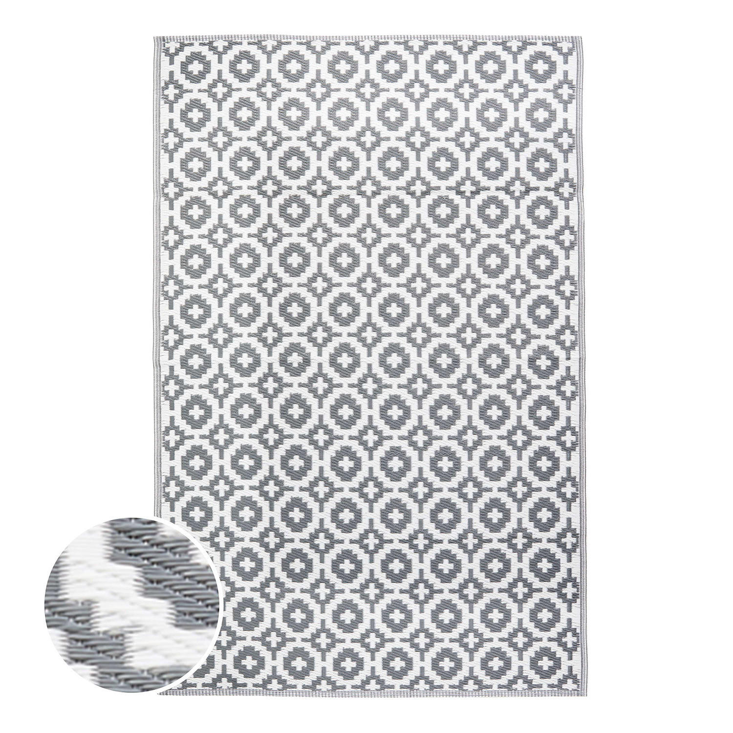 IN-/OUTDOORTEPPICH Colour Clash - Weiß/Grau, Kunststoff (118/180cm) - Butlers