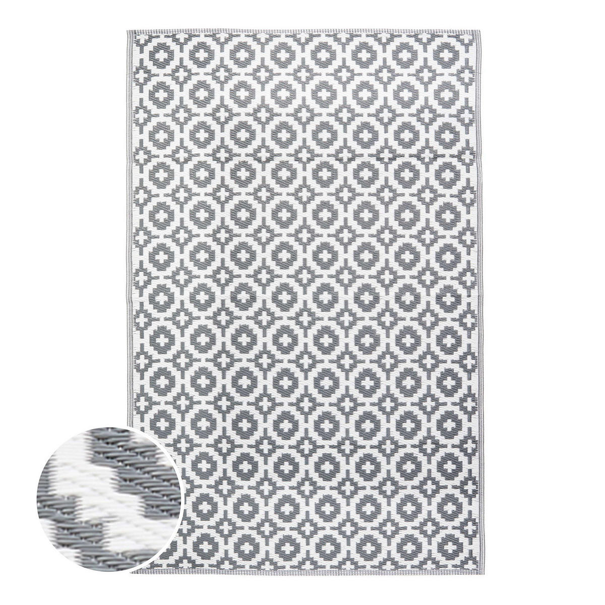 IN-/OUTDOORTEPPICH Colour Clash - Weiß/Grau, Kunststoff (118/180cm) - Butlers