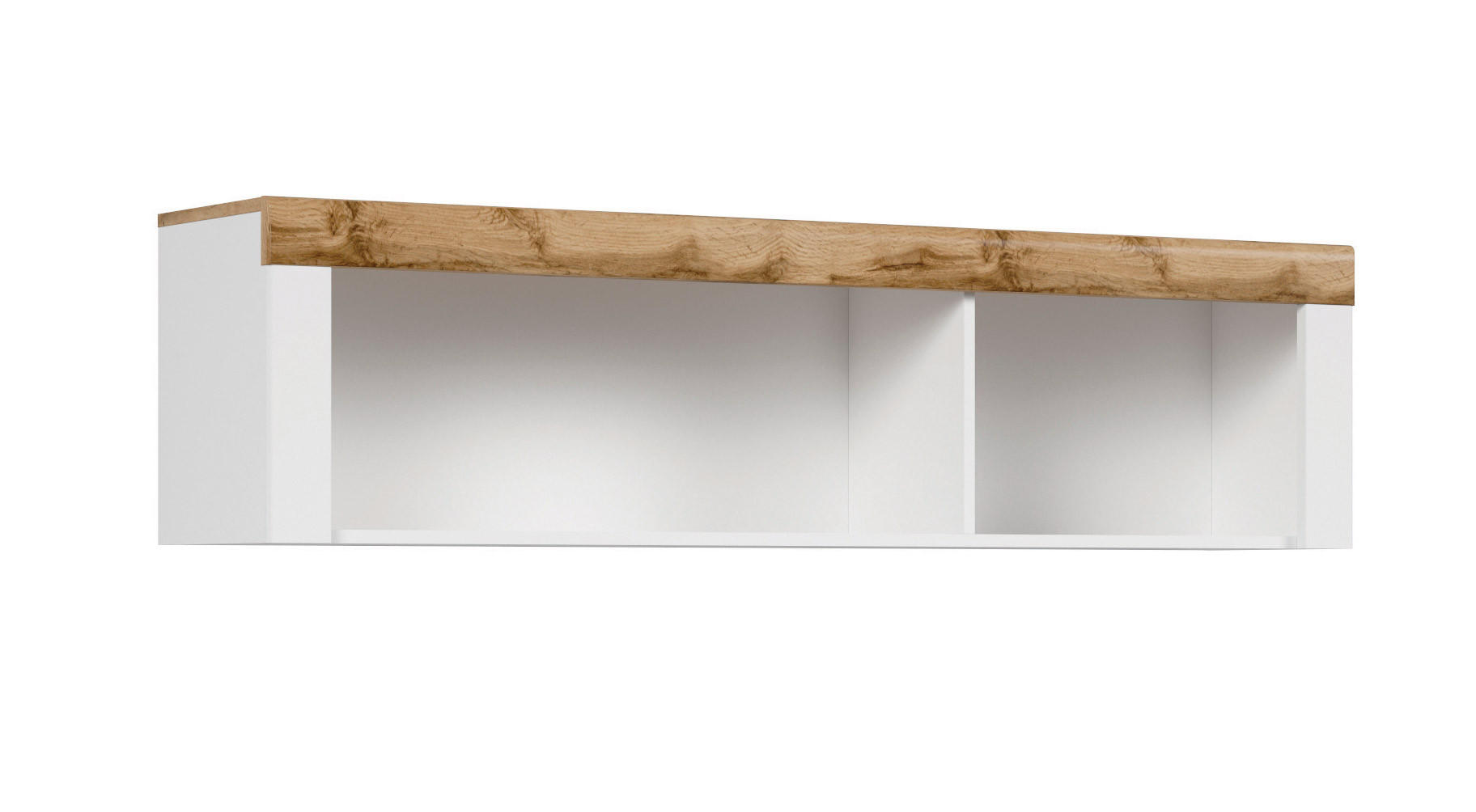 Feldmann-Wohnen Wandregal Weiß, Eiche Wotan 156x40x33 cm