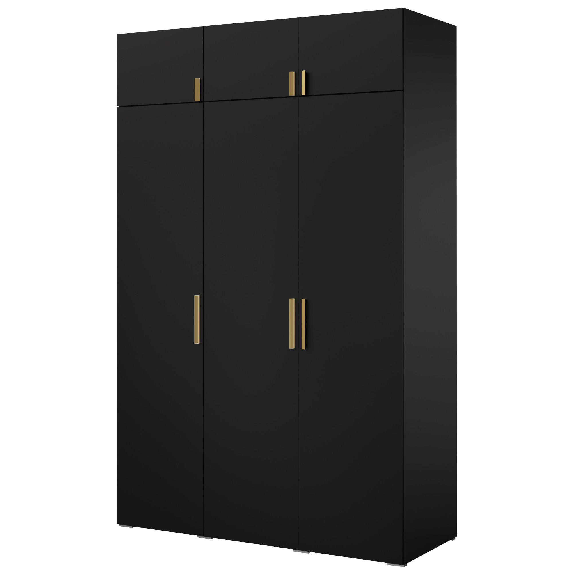 mzm24 DREHTÜRENSCHRANK Schwarz 150cm × 60cm × 35cm