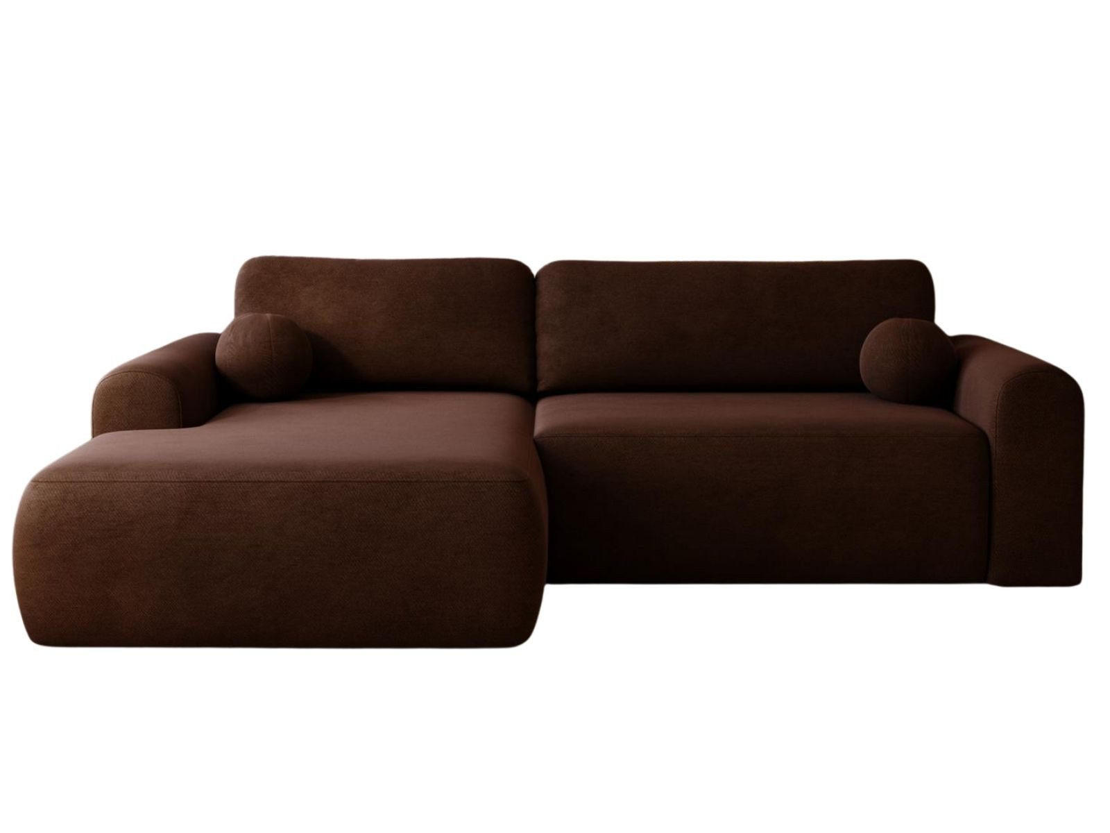 ECKSOFA velvet braun links AURA - Braun, Holzwerkstoff (257/177cm) - Compleo24