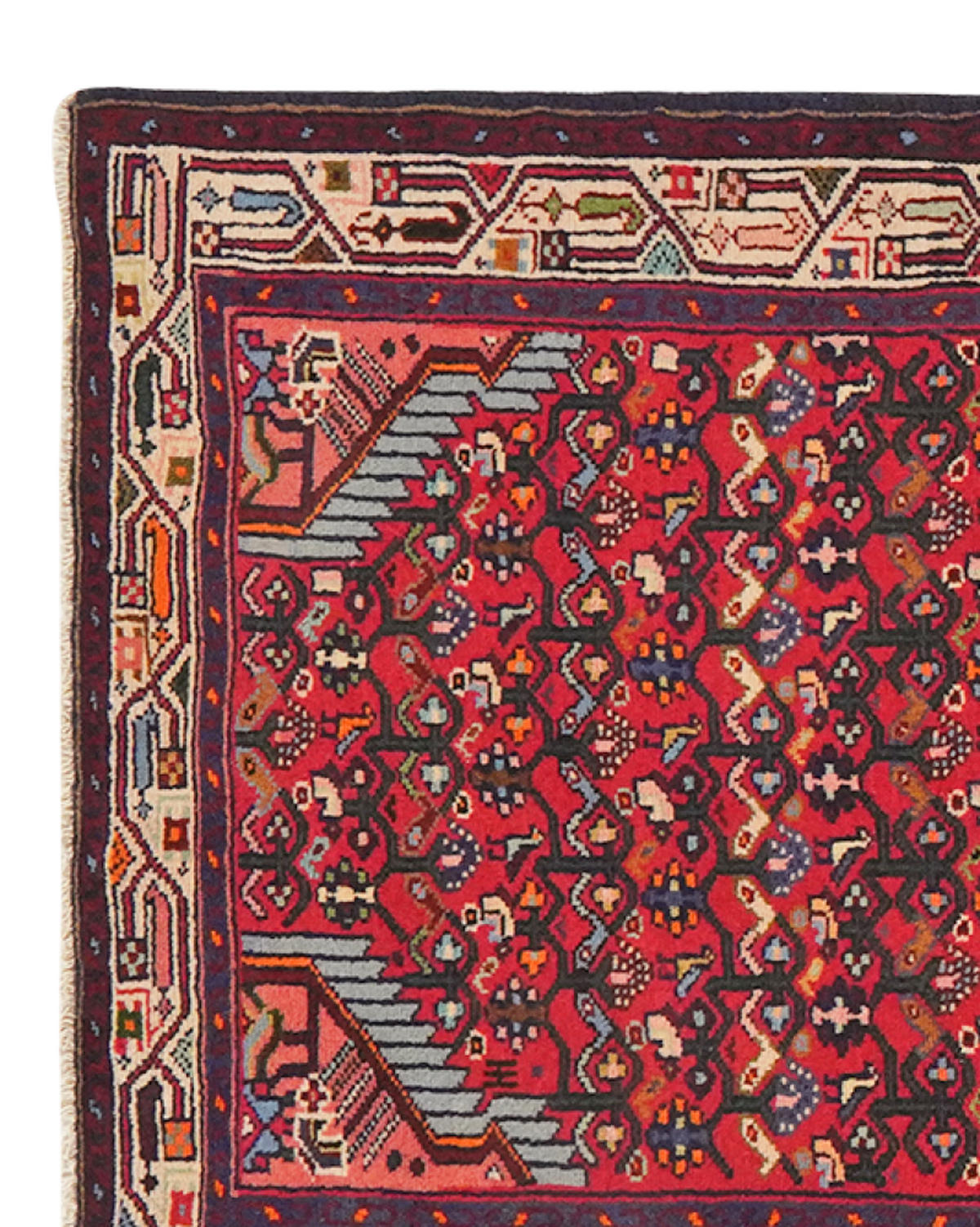 TEPPICH Assadabad Rot 193/76 cm Schurwolle - Rot, Textil (76/193cm) - Looma