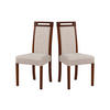 STUHL 2er Set ROMA 5 nussbaum - Champagner/Nussbaumfarben, Holz (43/96/40cm) - Leaf Design