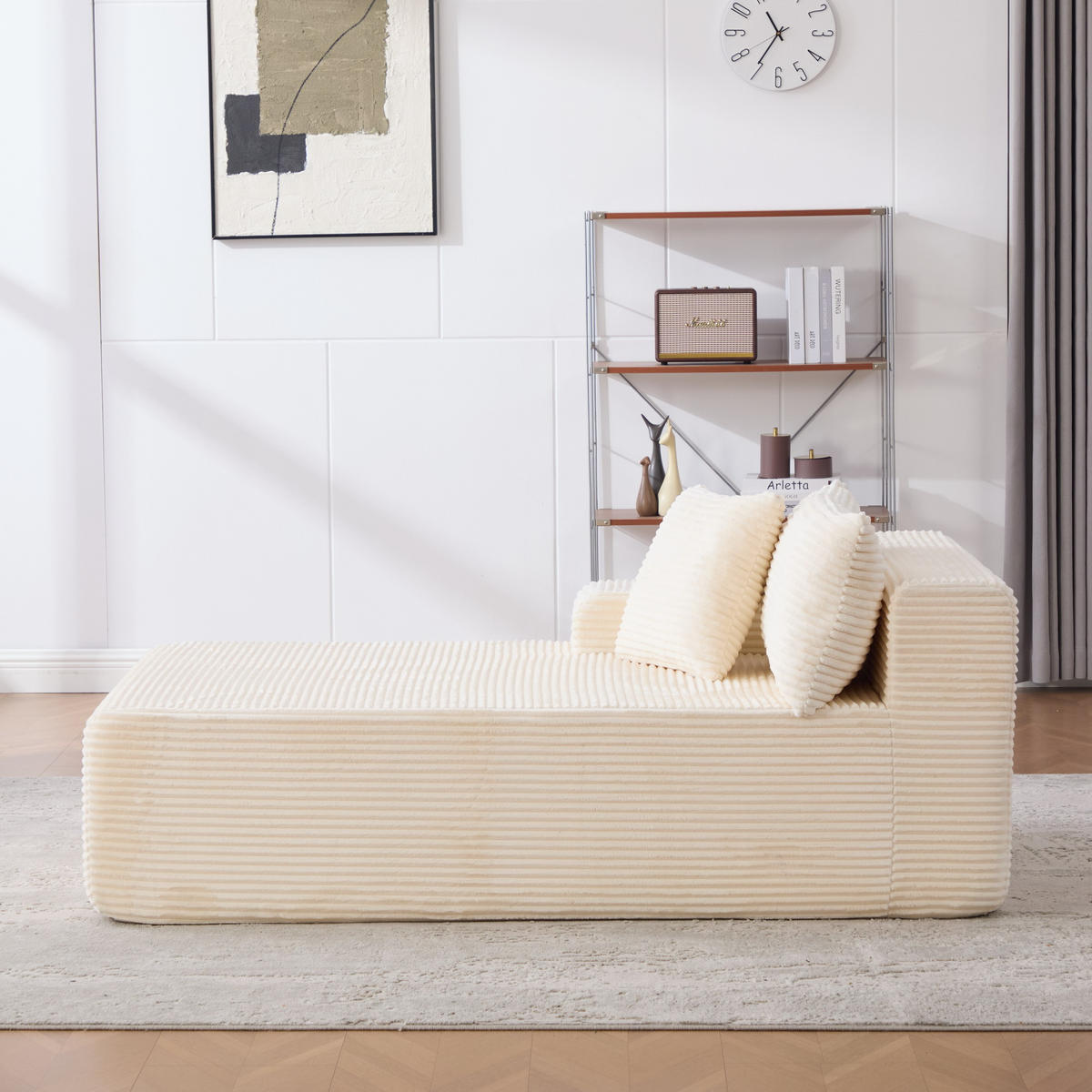SOFAELEMENT 174/100/74.5 cm Beige Chenillestoff - Beige, Textil (100/74.5/174cm) - Oxeza