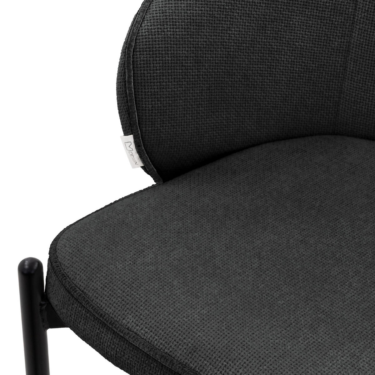 ESSZIMMERSTÜHLE 6er Set Anthrazit - Anthrazit/Schwarz, Textil/Metall (60/75/59cm) - ML-DESIGN