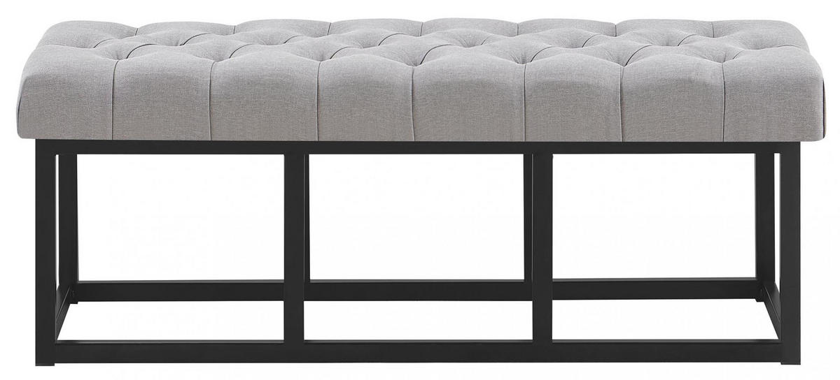 SITZBANK 120/38 cm Stoff Grau - Schwarz/Grau, Textil/Metall (120/46/38cm) - CLP