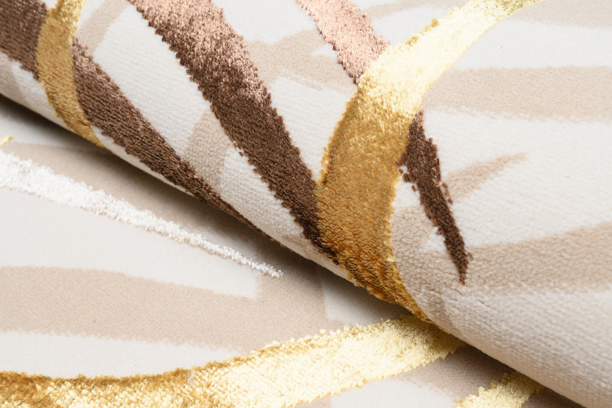 TEPPICH GOLDEN Creme Braun 200/300 cm - Creme/Braun, Kunststoff (200/300cm) - Tapiso