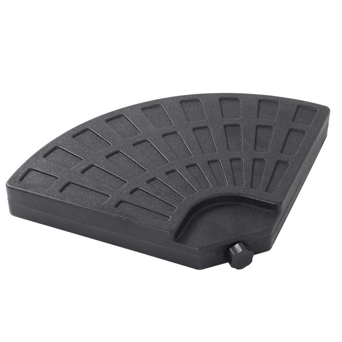 SONNENSCHIRMFUSS aus HDPE in Schwarz Round 4er-set befüllbar wetterfest und standfest Ø100 × 7,5 cm insgesamt gefüllte von 52 bis 60 kg - Schwarz, Kunststoff (50/8cm) - Livingandhome