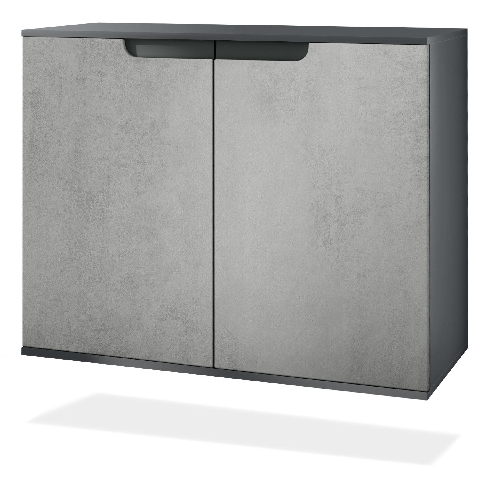 KOMMODE Sylt Beton Oxid Optik - Hellgrau, Holzwerkstoff (92.5/73.5/35cm) - Vladon
