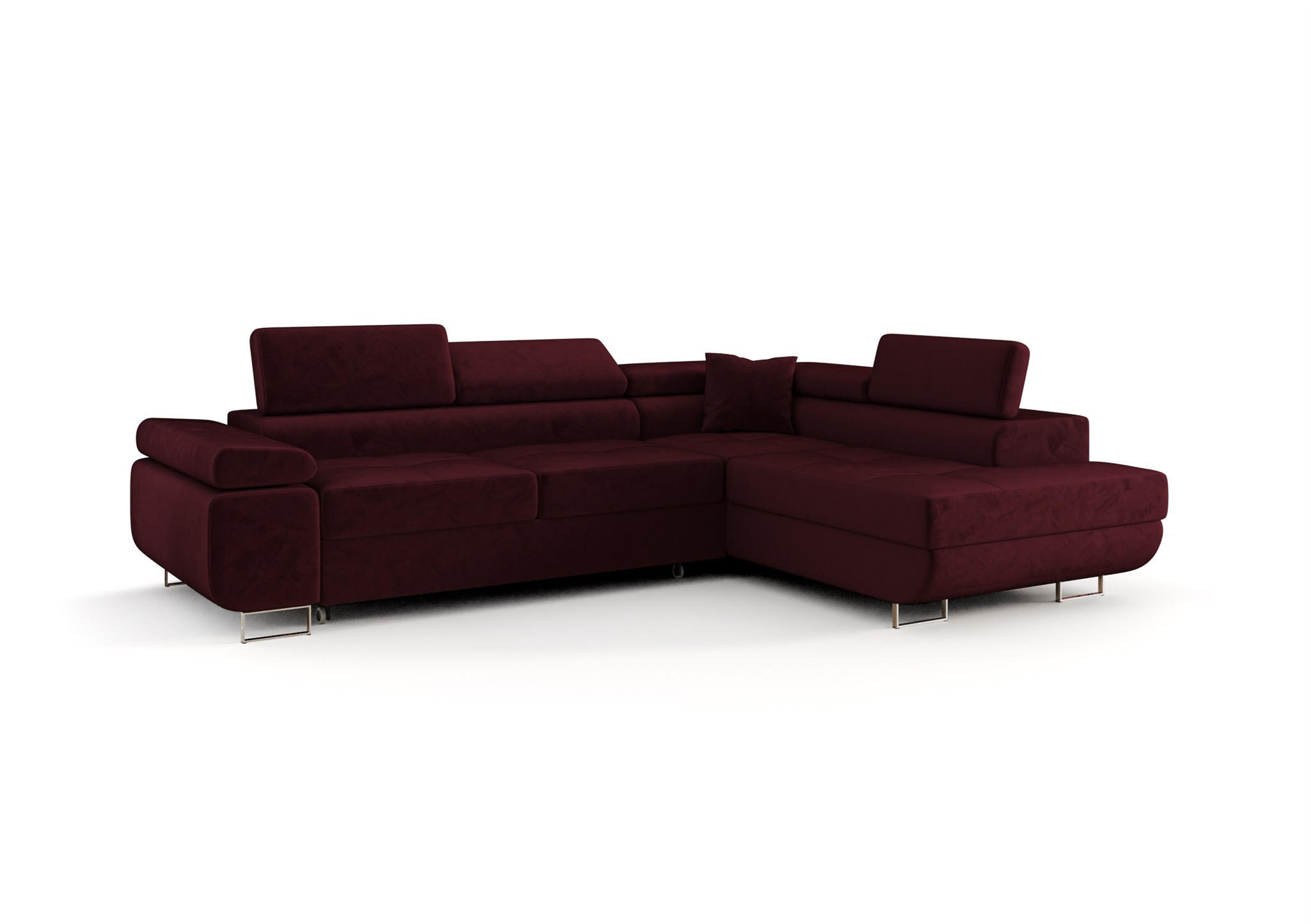ECKSOFA Monaro Mit Schlaffunktion - Bordeaux, Holzwerkstoff/Textil (275/202cm) - Fun Möbel