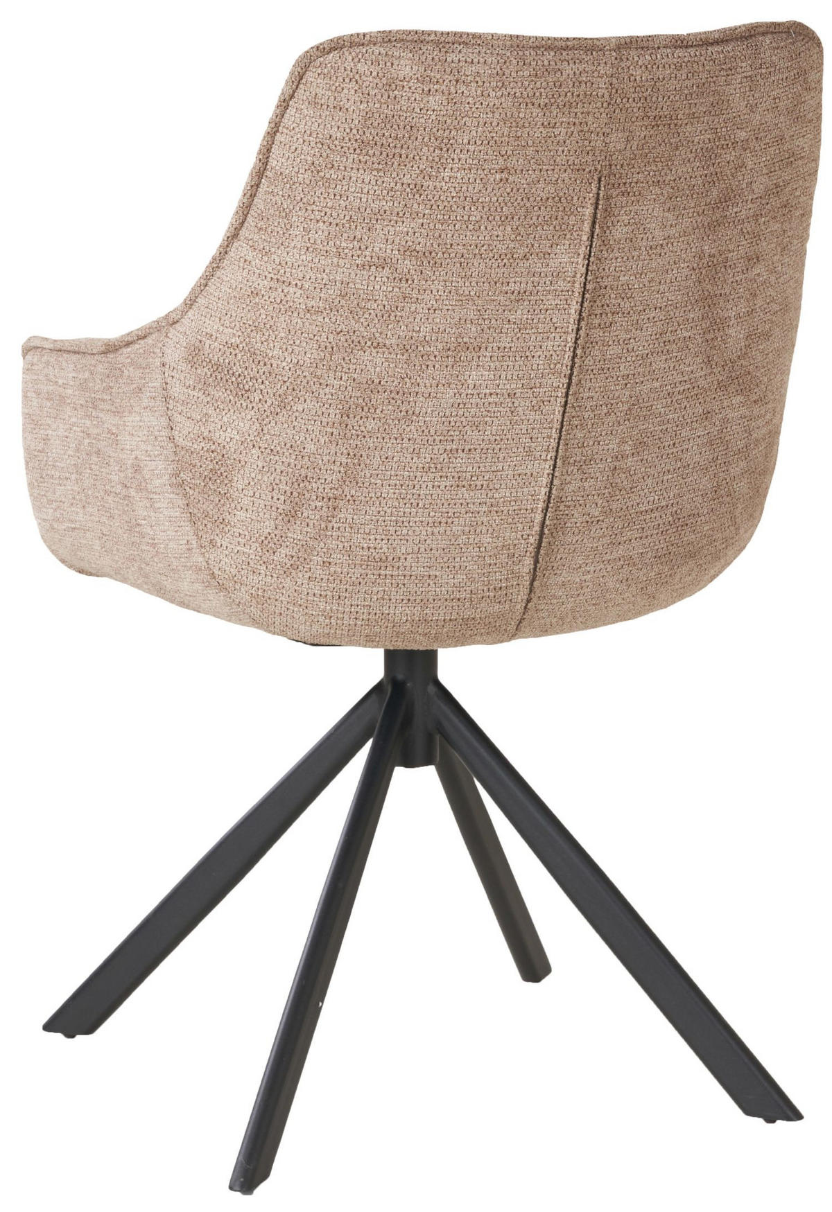 DININGSESSEL San Carlo - 4er Set - drehbar - hellbraun - Hellbraun/Hellgrau, Textil/Metall (57/87/68cm) - bene living